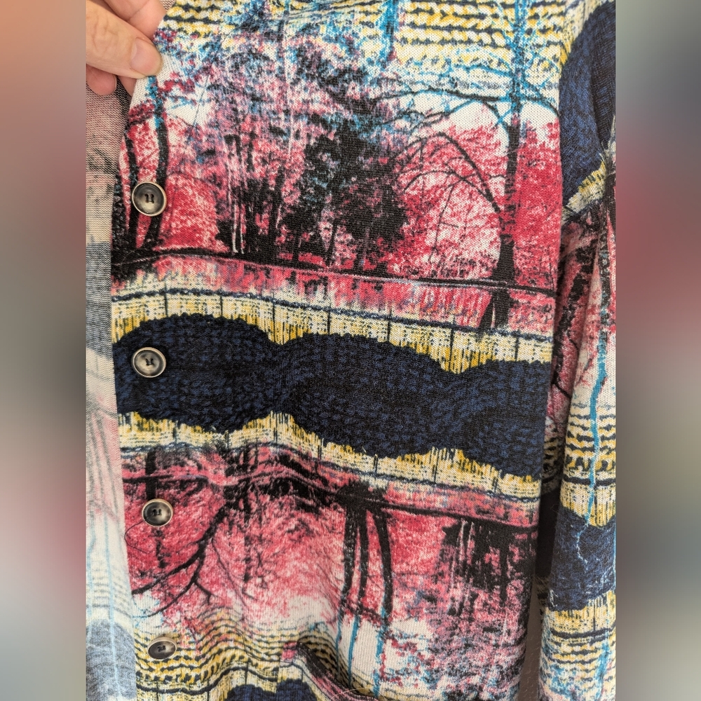 Colorful Abstract Open Cardigan Size M - Picture 2 of 4